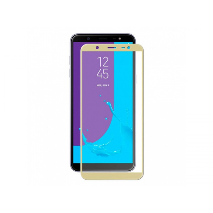 Защитное стекло Samsung J810 (Galaxy J8 2018) Полный экран (Золотое)