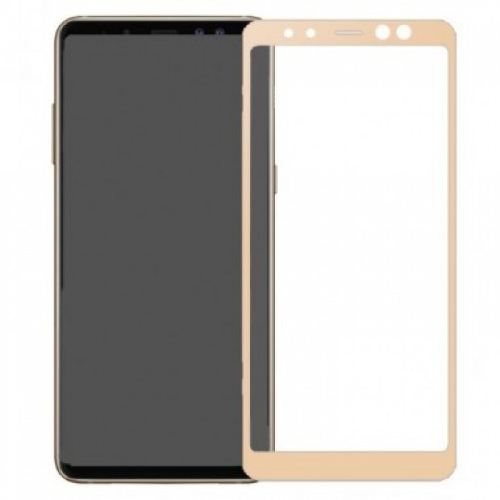 Защитное стекло Samsung A530f (Galaxy A8-2018) Полный экран (Золотое)