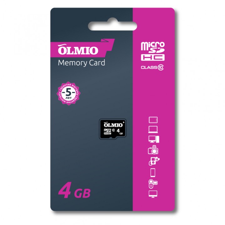Карта памяти MicroSD Olmio 4 Gb Class 10