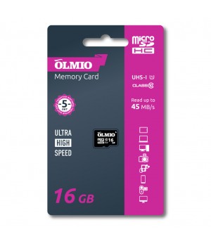 Карта памяти MicroSD Olmio 16 Gb Class 10 UHS-I