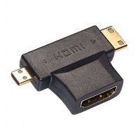 Переходник HDMI 3 в 1 (HDMI x Micro HDMI x Mini HDMI) Perfeo A7006