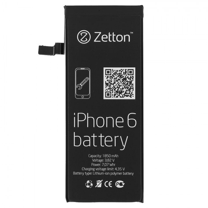 Аккумулятор Apple iPhone 6 (1850 mAh) Zetton