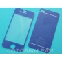 Защитное стекло Apple iPhone 4/4S Зеркало с Блестками (Синее) (Перед+Зад)