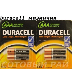 Батарейки Duracell мизинчик AAA (2 штуки) Алкалиновые