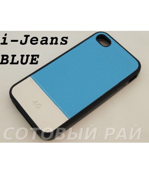 Крышка Apple iPhone 4/4S I Jeans ГолуБая