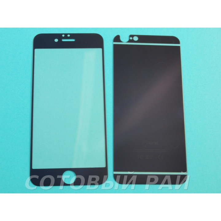 Защитное стекло Apple iPhone 6 Зеркало Матовое Синее (Перед+Зад)