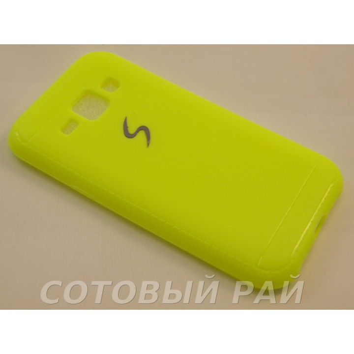 Крышка Samsung J100f (J1) Силикон Paik (Желтая)