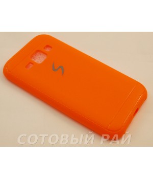 Крышка Samsung J100f (J1) Силикон Paik (Оранжевая)