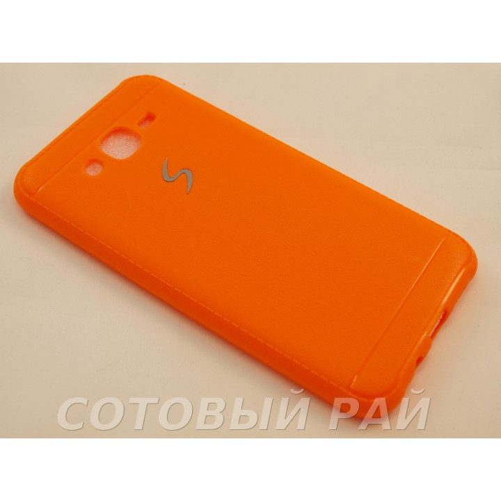 Крышка Samsung J700f (J7) Силикон Paik (Оранжевая)
