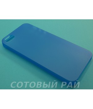 Крышка Apple iPhone 5/5S Ультратонкая с лого (ГолуБая)