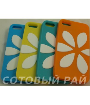 Крышка Apple iPhone 5/5S Цветок Резиновый
