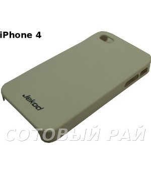 Крышка Apple iPhone 4/4S Jekod пластик (Белая)